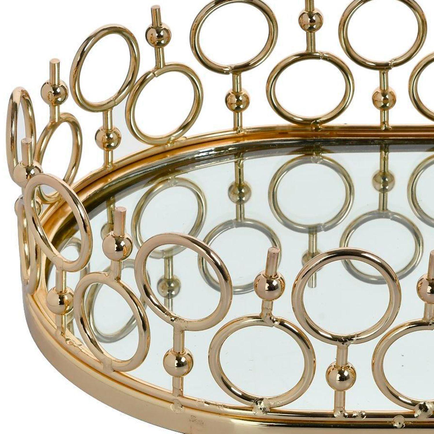 Centro de Mesa Decorativo Amberes Ovalada Gold-2