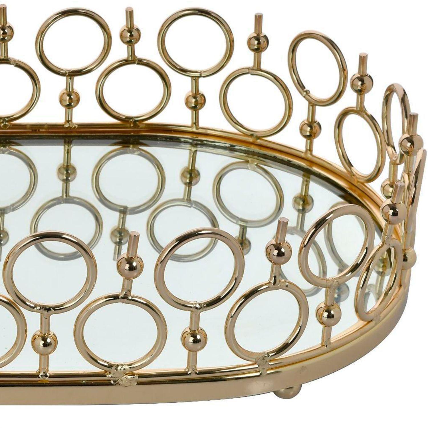 Centro de Mesa Decorativo Amberes Ovalada Gold-3
