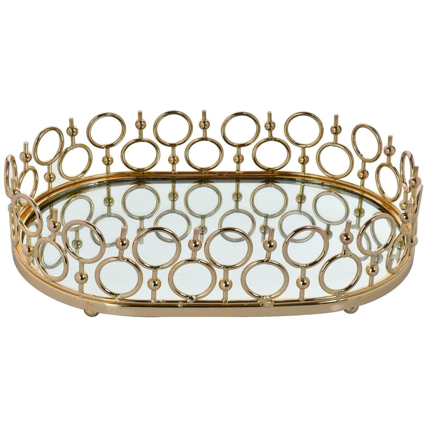 Centro de Mesa Decorativo Amberes Ovalada Gold-4
