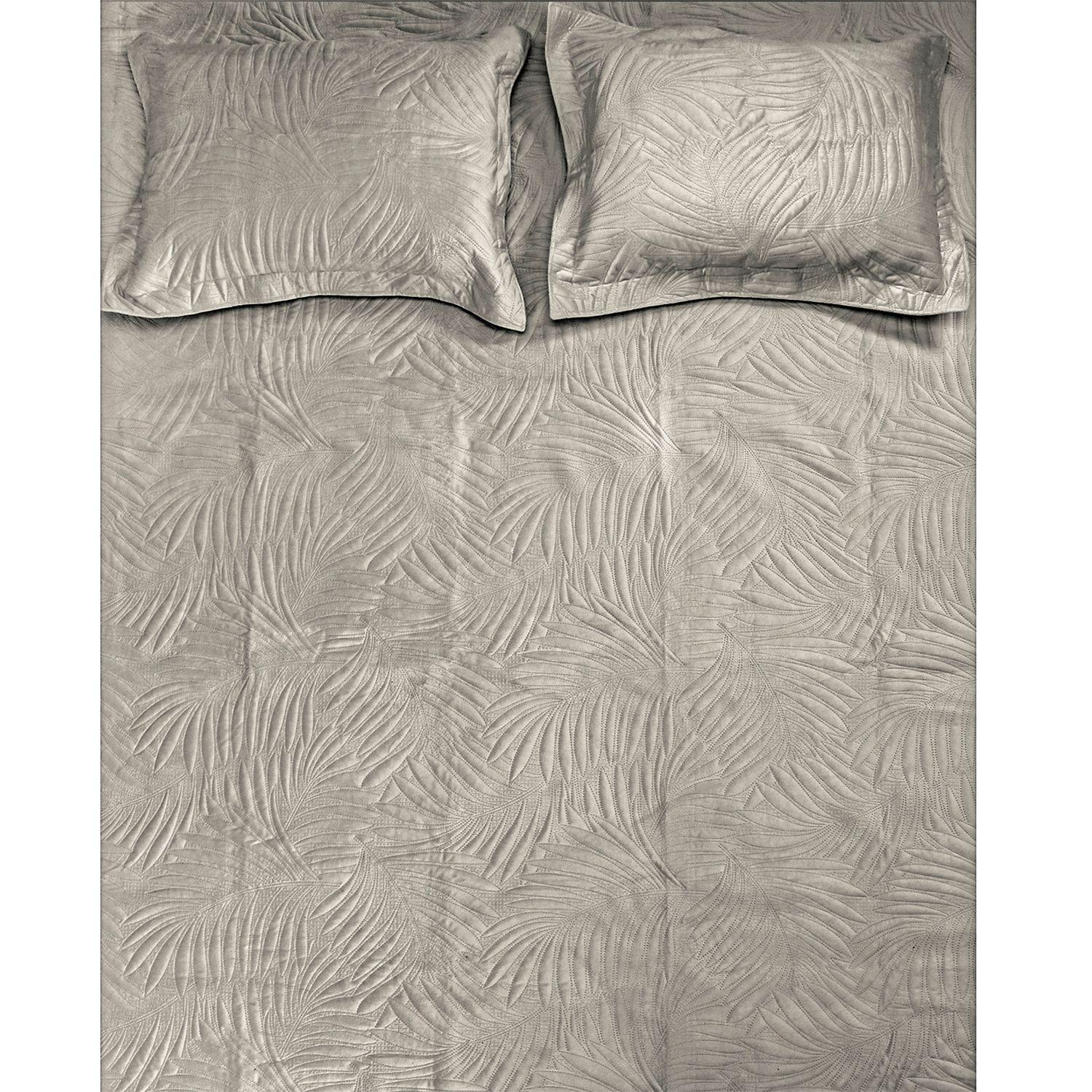 Quilt Liso Velvet Paris Gris Perla King-3