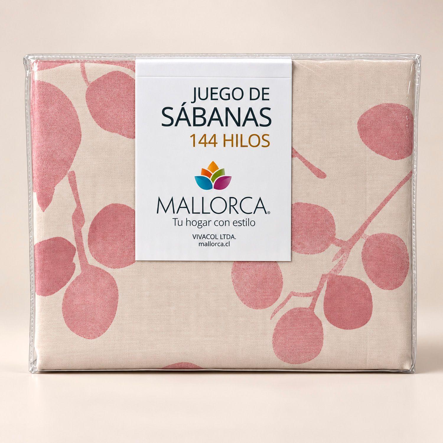 Juego Sábana 144 Hilos 1 Plaza Nebbia Malva-1