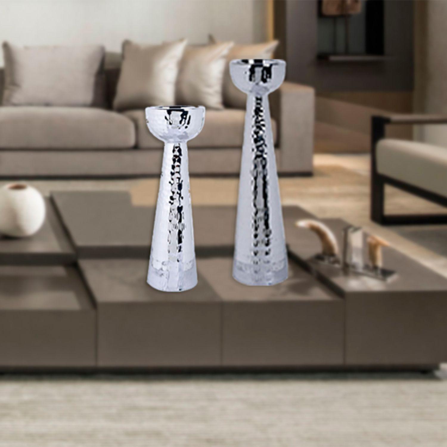 Portavela Decorativo Sicilia Grande Silver-4