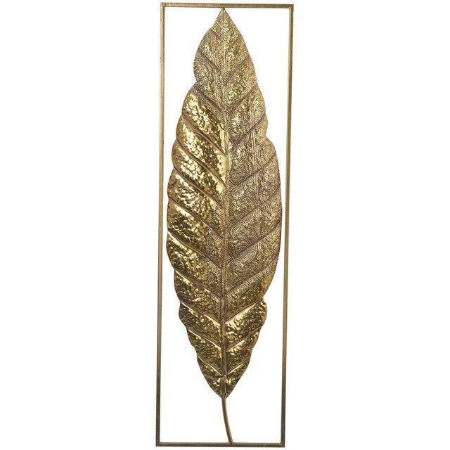 Placa Mural Decorativa Marco Hoja Grabada Gold-0