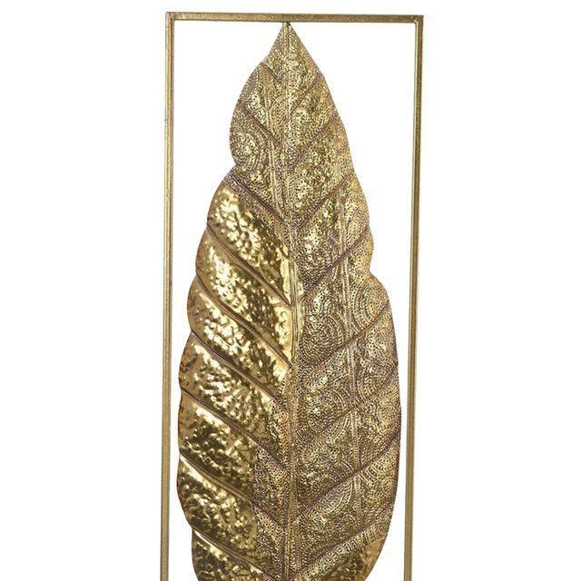 Placa Mural Decorativa Marco Hoja Grabada Gold-2