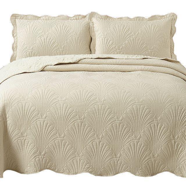 Quilt Sherpa King Paris Liso Crudo-4
