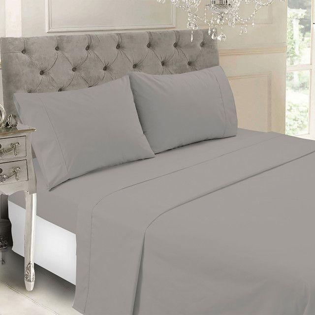 Juego de Sabanas T144 Lisa Gris 1,5 Pzas-3
