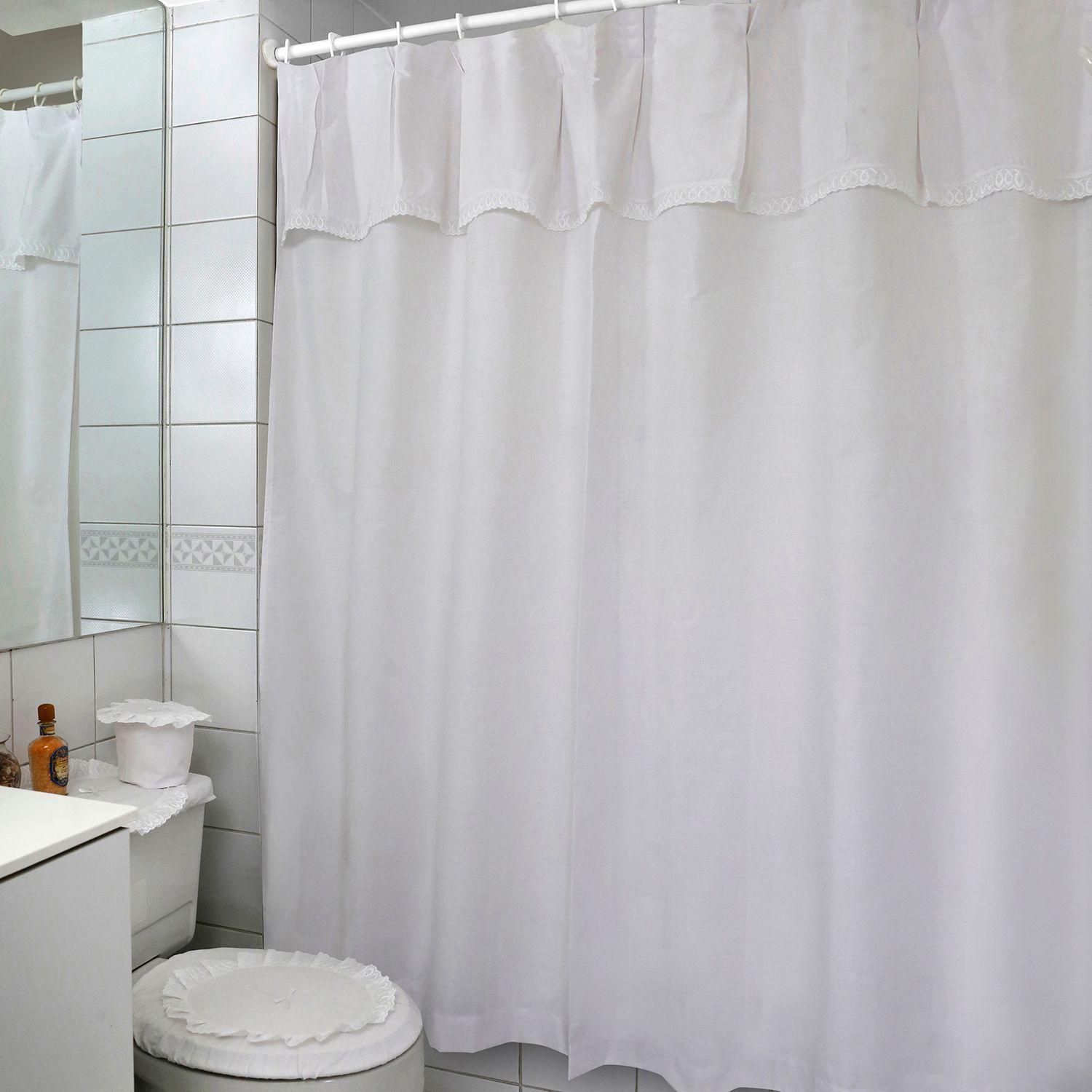 Juego de Cortina para Baño 6 Pzas Broderie Blanca-3