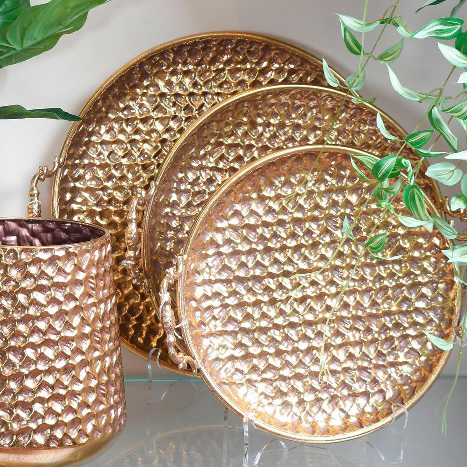 Centro de Mesa Decorativo Cosenza Circular Gold-3