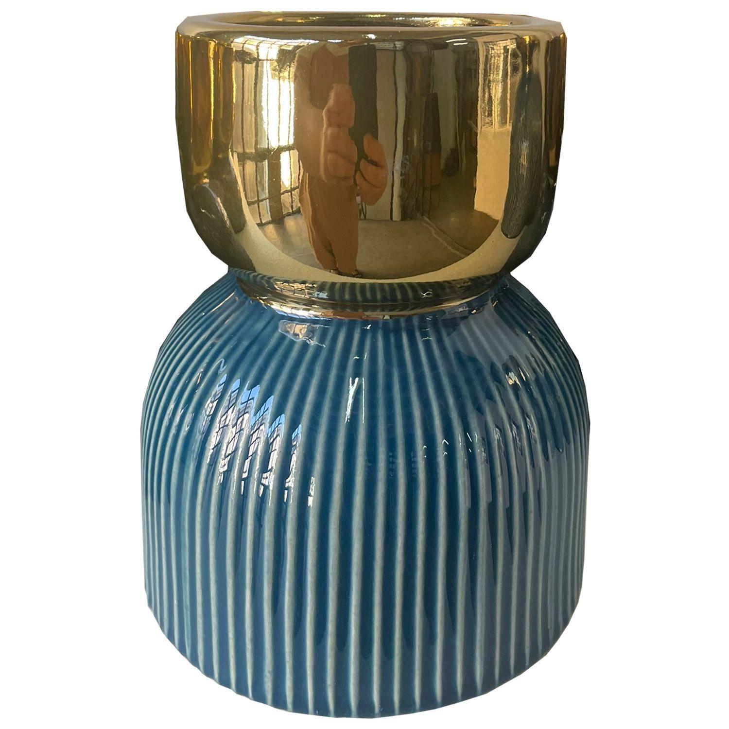 Jarrón Decorativo Berna Blue Ancho-0