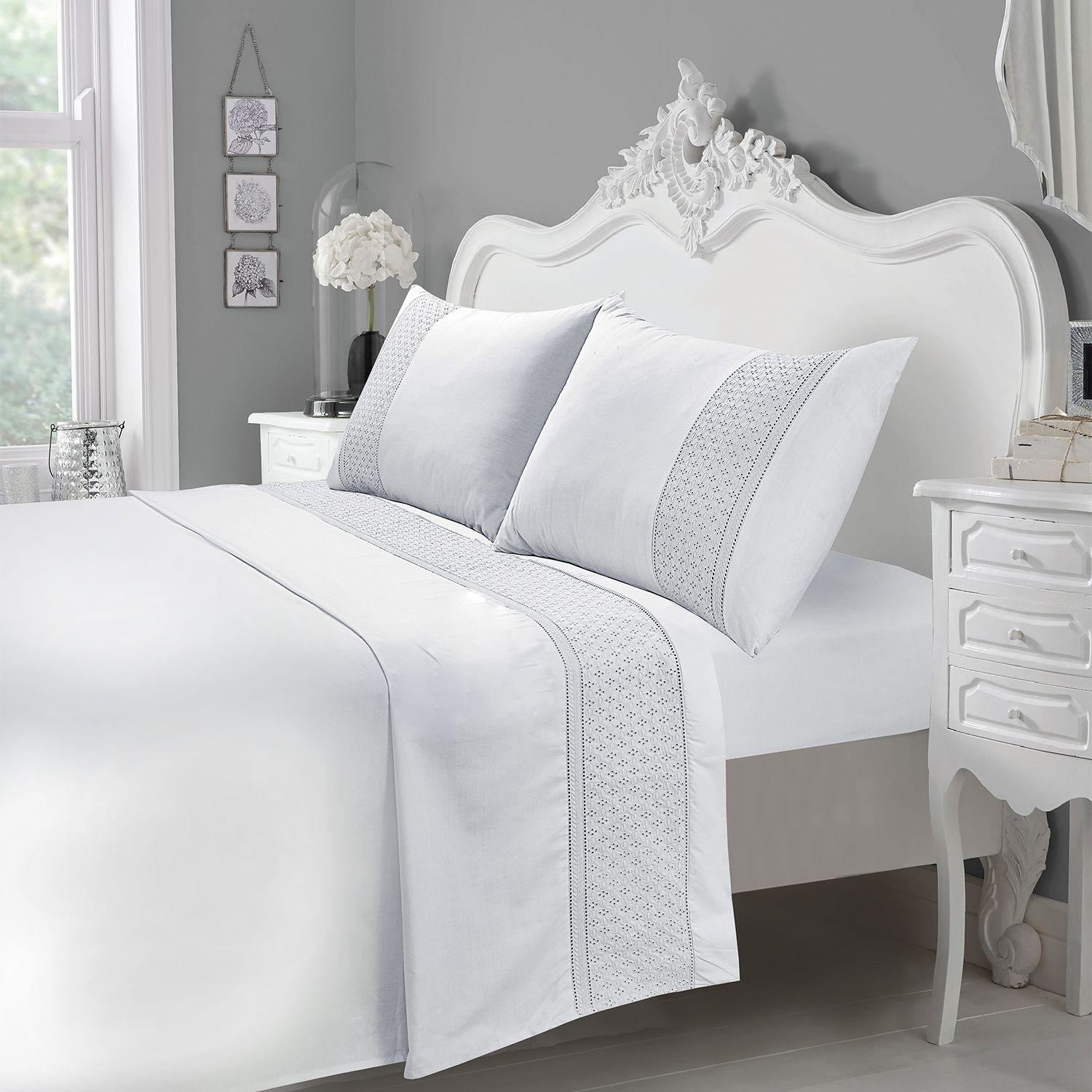 Juego de Sabanas T180 Broderie Blanco 2 Plazas-4