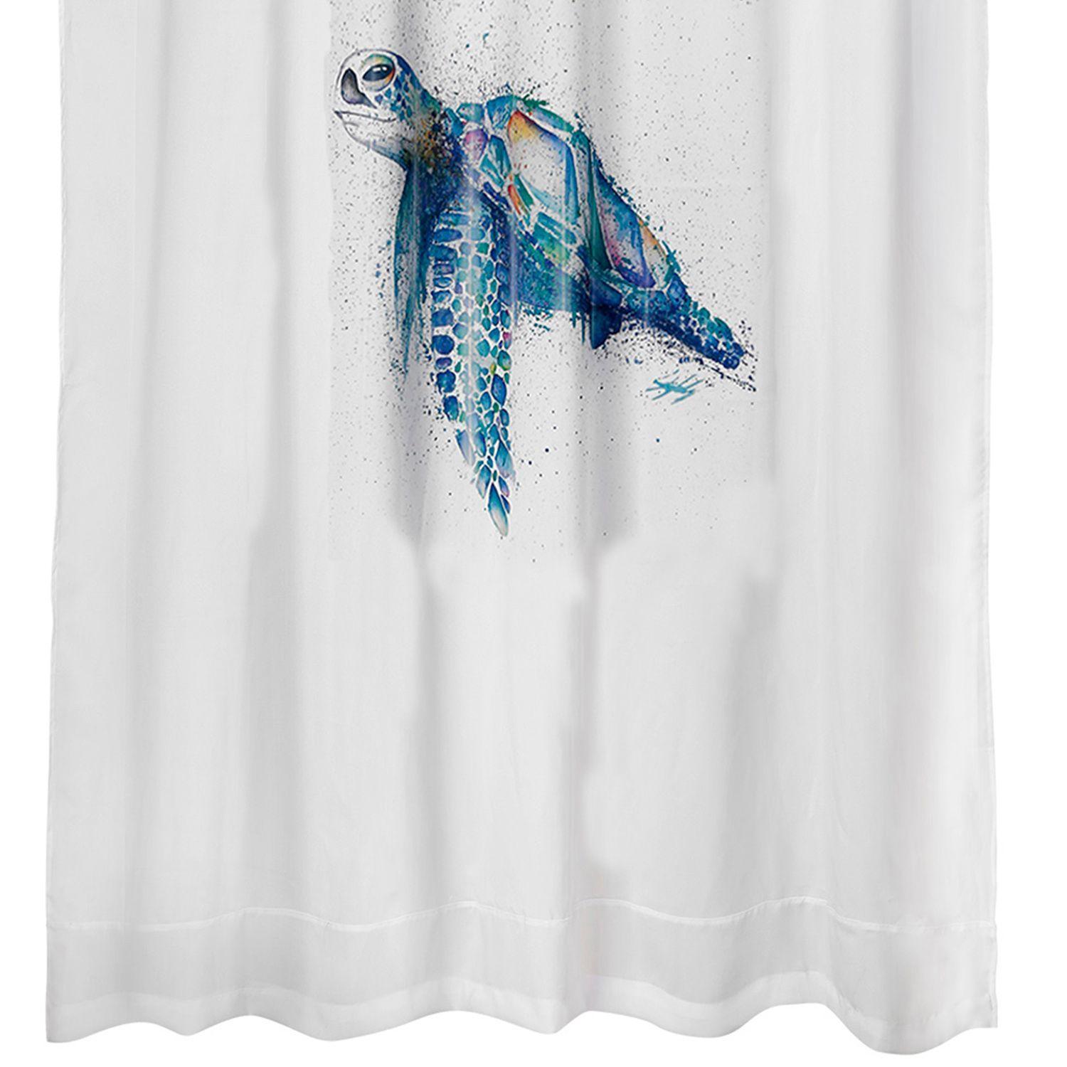 Cortina para Baño Estampada Tortuga Color-1