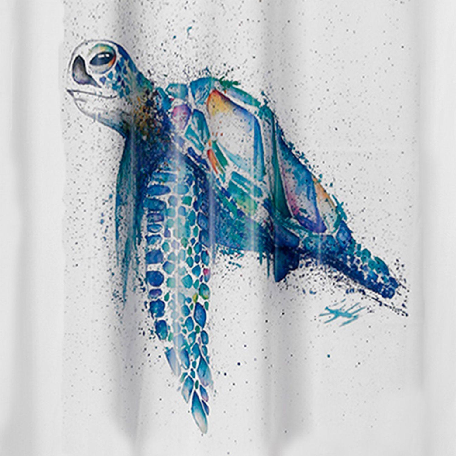 Cortina para Baño Estampada Tortuga Color-2