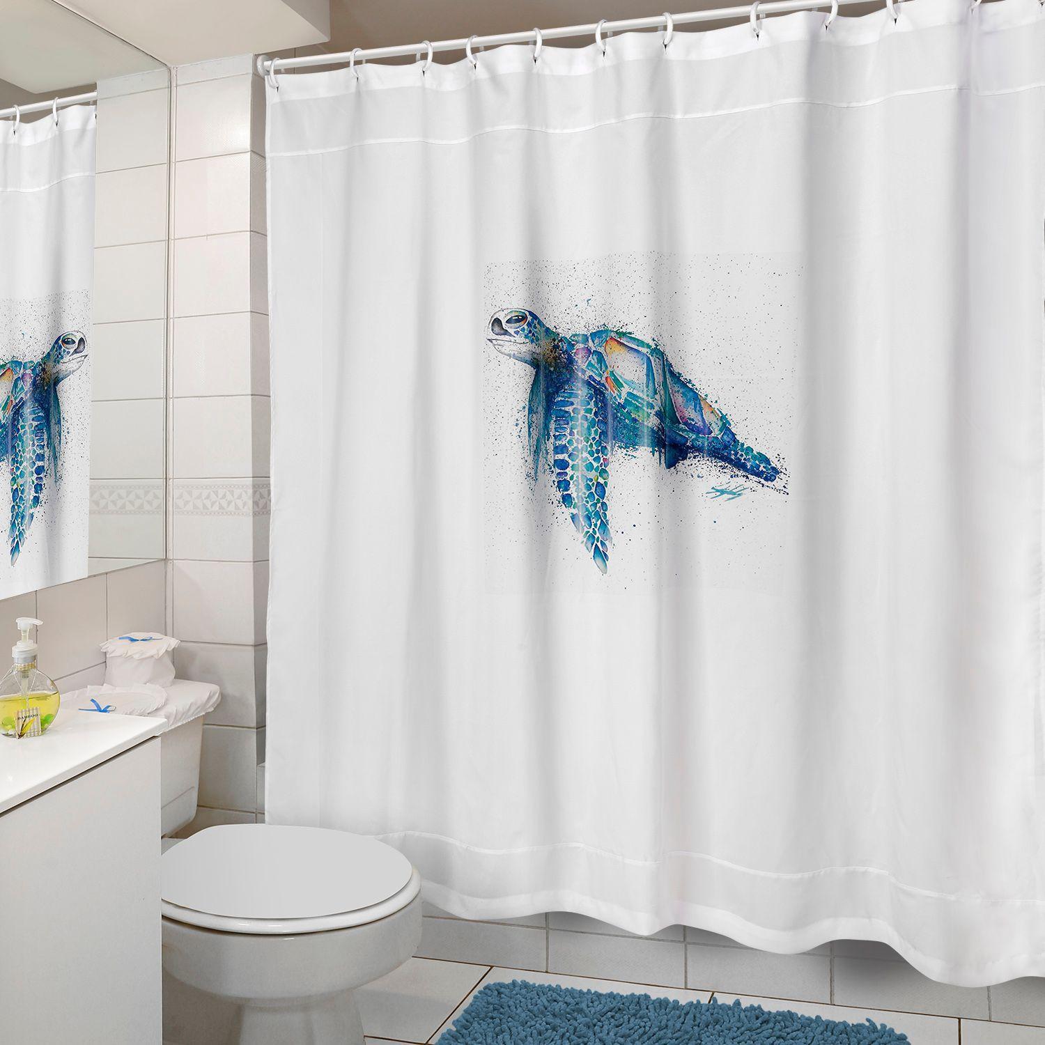 Cortina para Baño Estampada Tortuga Color-3