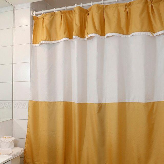 Juego de Cortina para Baño Mostaza 5 Piezas sin Forro-2
