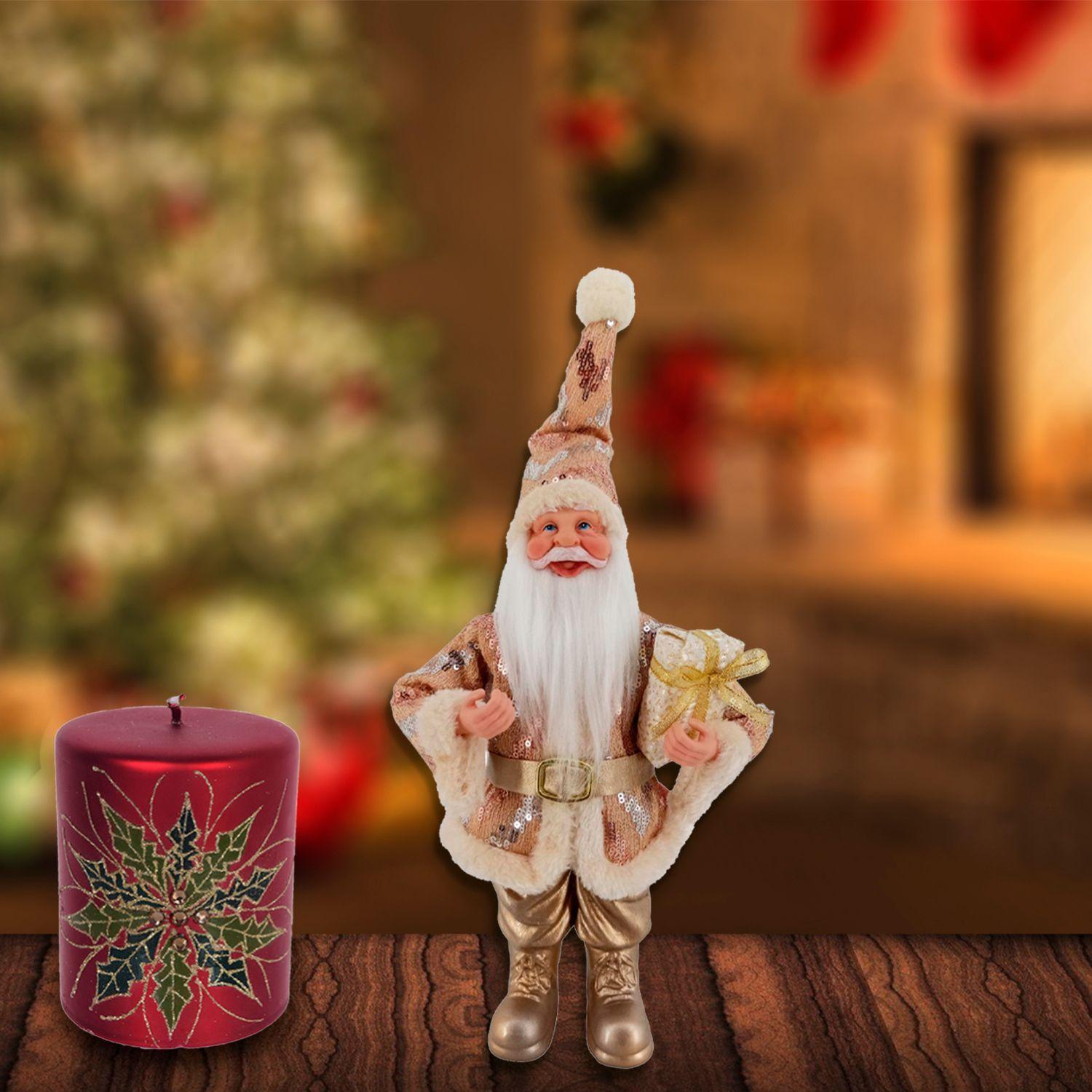 Figura Decorativa Santa Dorado Copper 31 Cms.-3