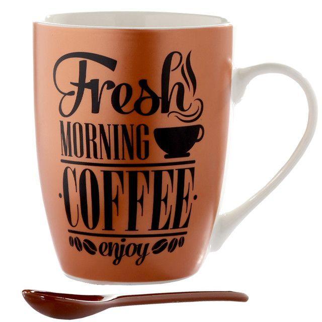 Tazon Decorativo Lungo Con Cuchara Cobre-0