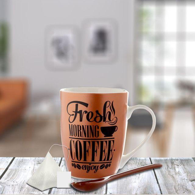 Tazon Decorativo Lungo Con Cuchara Cobre-2