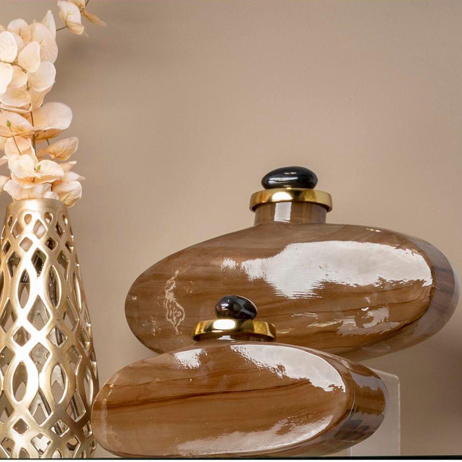 Anfora Decorativa Stone Ovalada-4