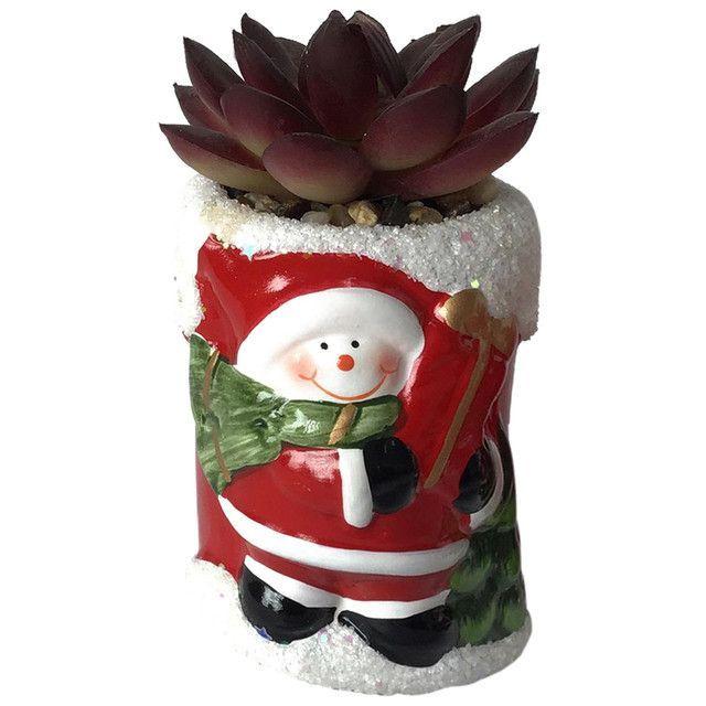 Suculenta Roja Figura Hombre Nieve-0