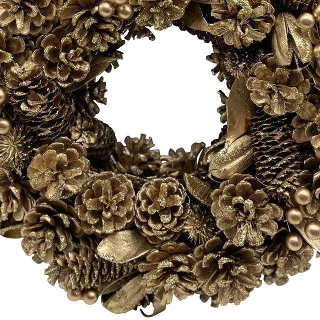 Corona Decorativa Navideña Gold-1