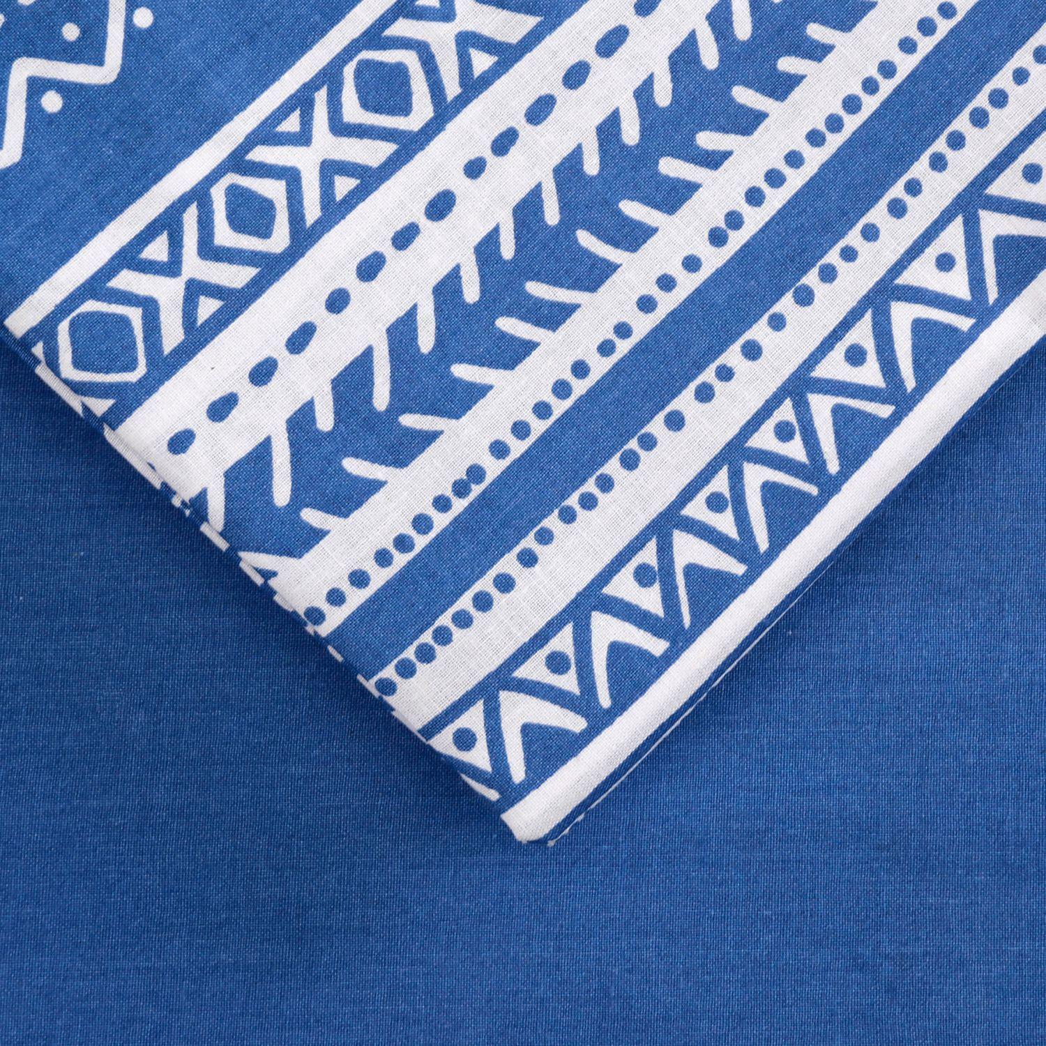 Juego de Sabanas T144 1 Plaza Karachi Azul-2