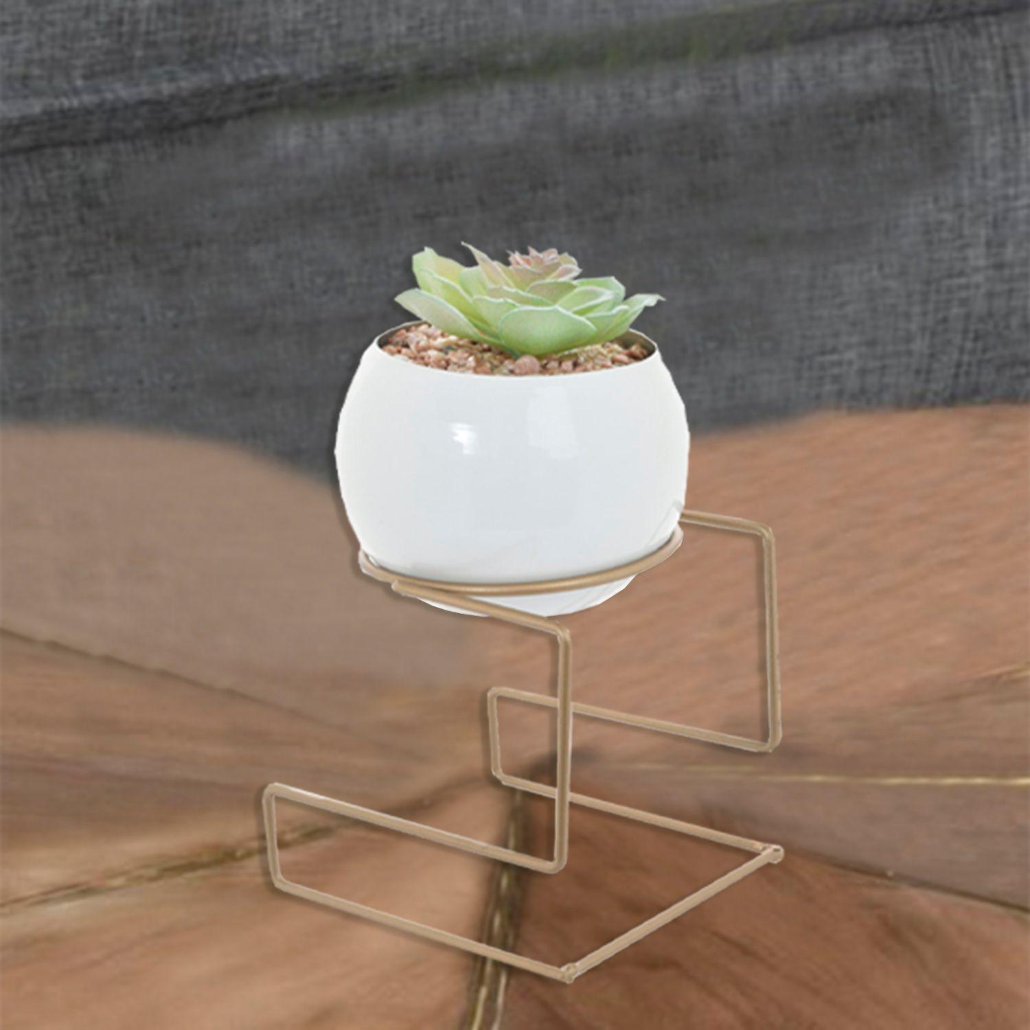 Suculenta Decorativa Bola Pedestal-3