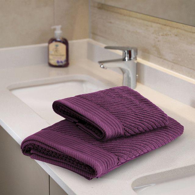 Juego de Toallas de Baño Jacquard Morado-2
