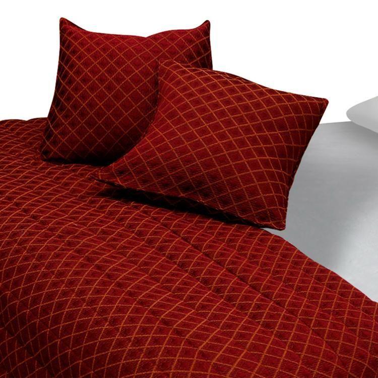 Piecera Con Fundas Rombos Burdeo Reversible-1