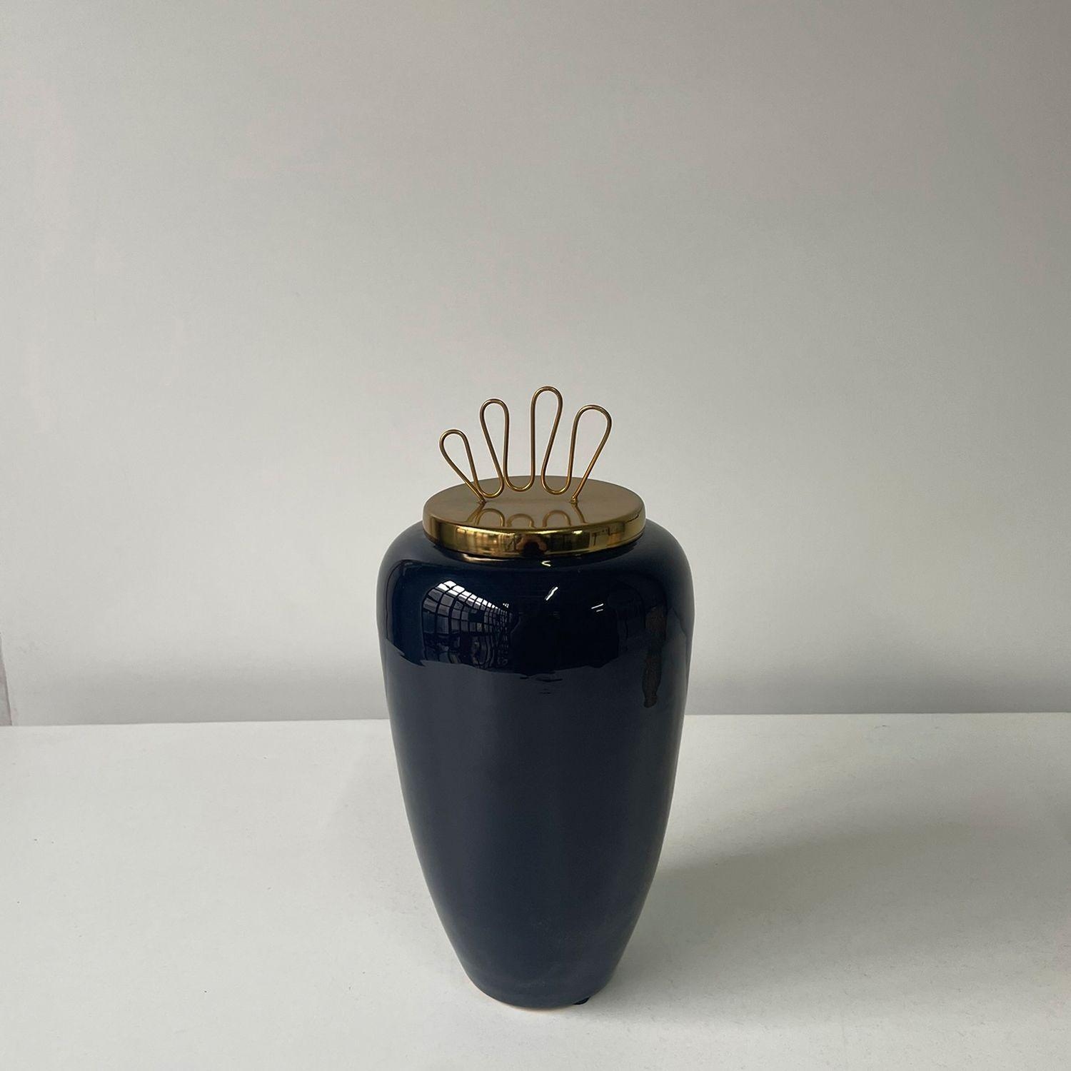 Anfora Decorativa Deep Blue Mediana-3