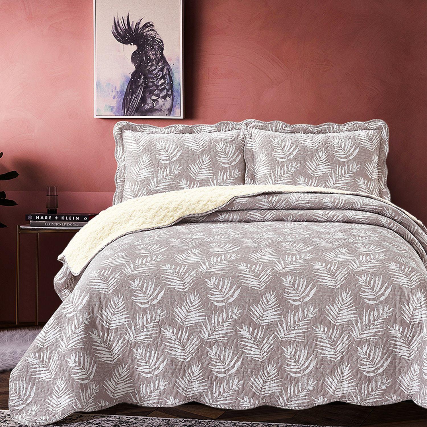 Quilt Sherpa Superking Helechos Crudo-4