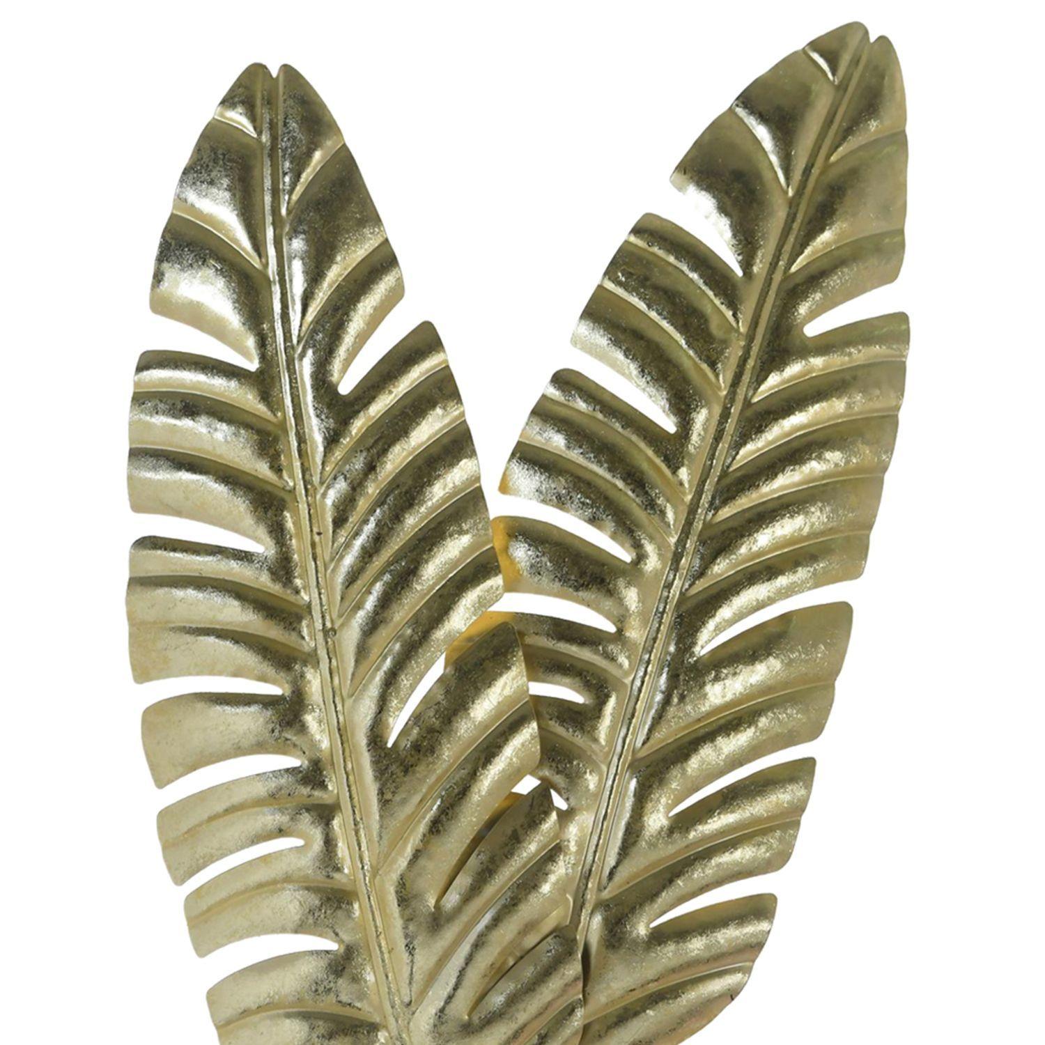Placa Mural Decorativa Hoja Musa Doble Gold-2