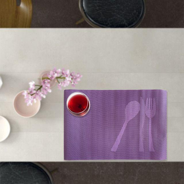 Set de Individuales Decorativo Cubierto 4 Piezas Morado-3