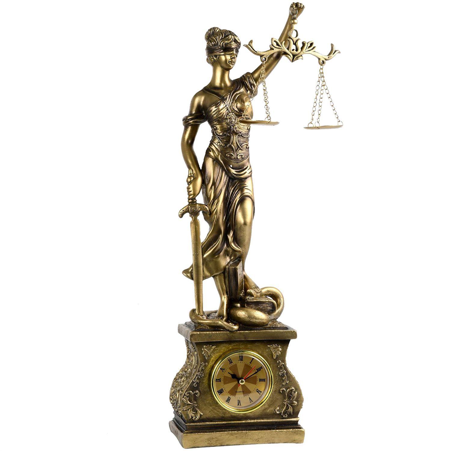 Reloj Decorativo Dama Justicia Gold de Mesa-0