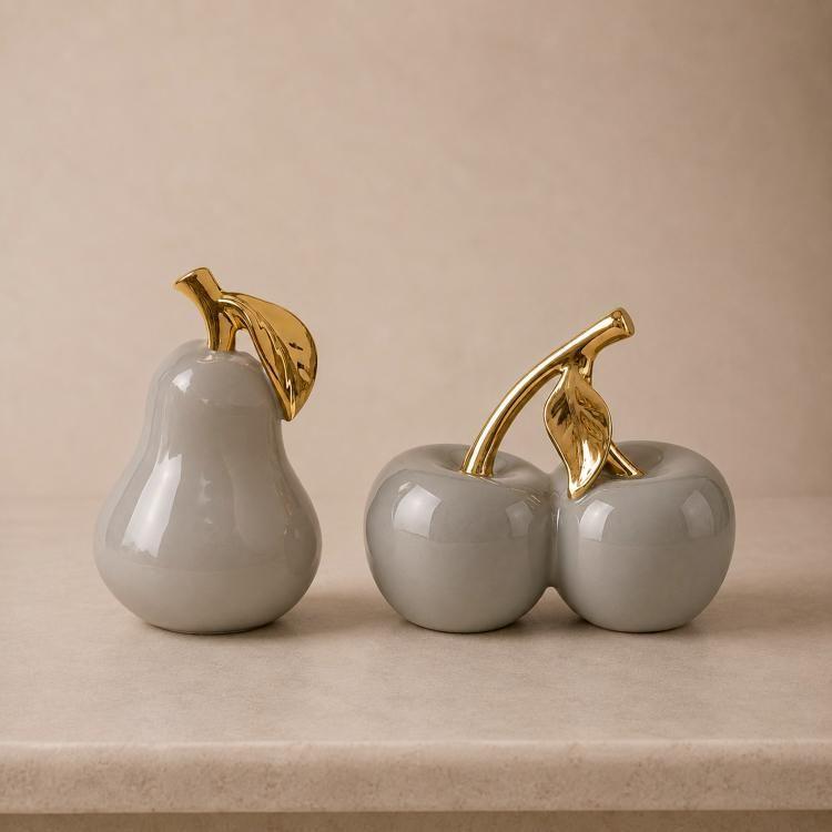 Figura Decorativa Manzana Doble Clemont Ocre-1