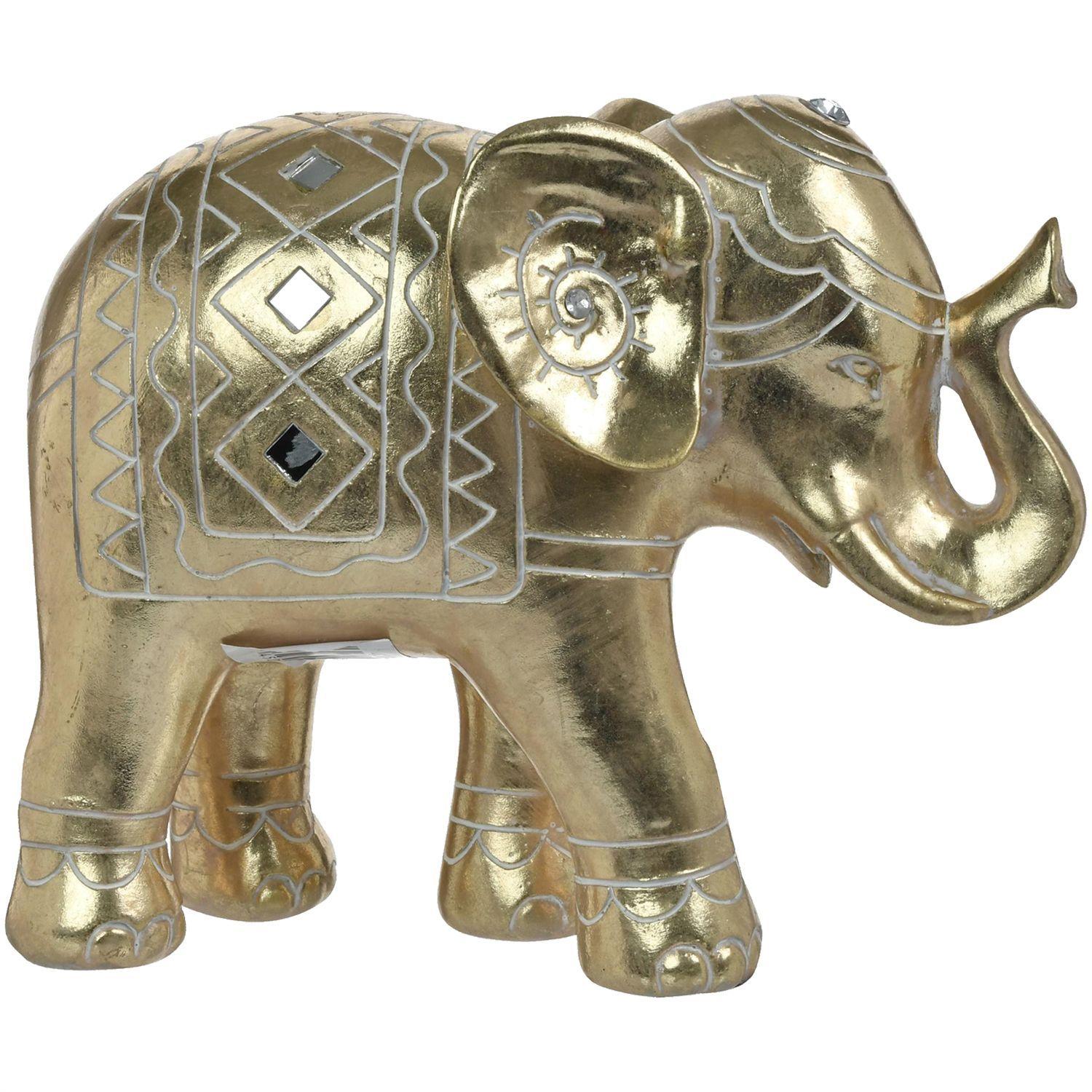 Figura Decorativa Elefante Jodhpur Gold Grande-1