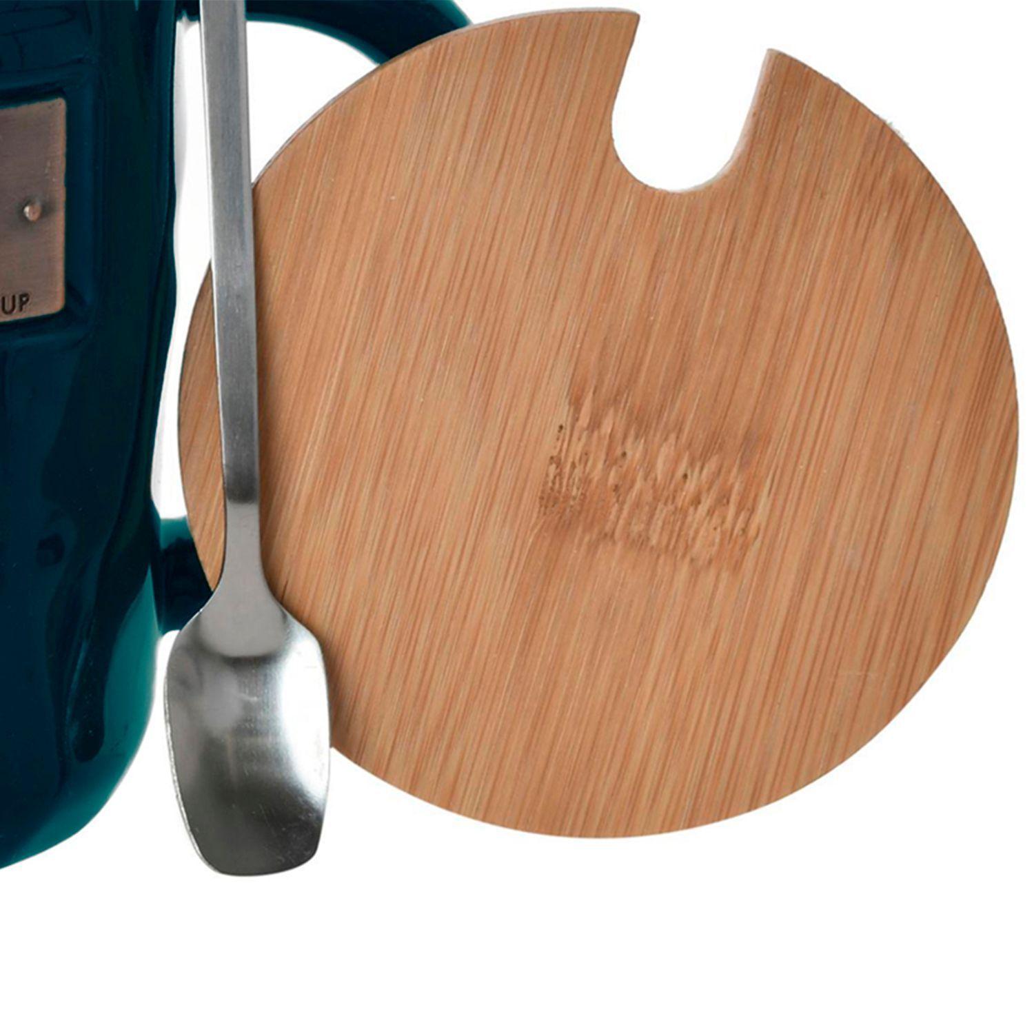 Jgo Tazón Decorativo Eiffel C/Tapa y Cuchara Petróleo-2