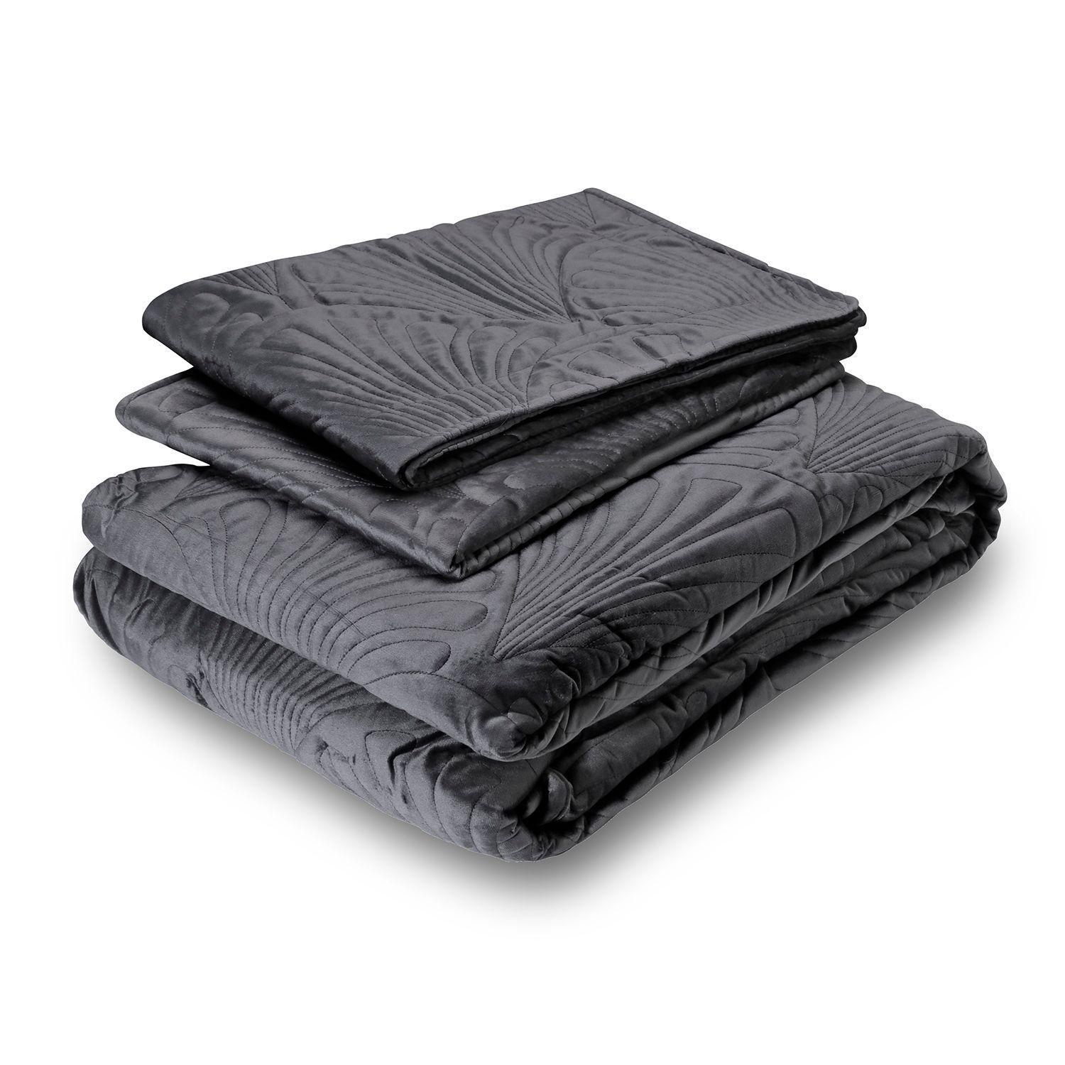 Quilt Liso Velvet Paris Grafito King-1