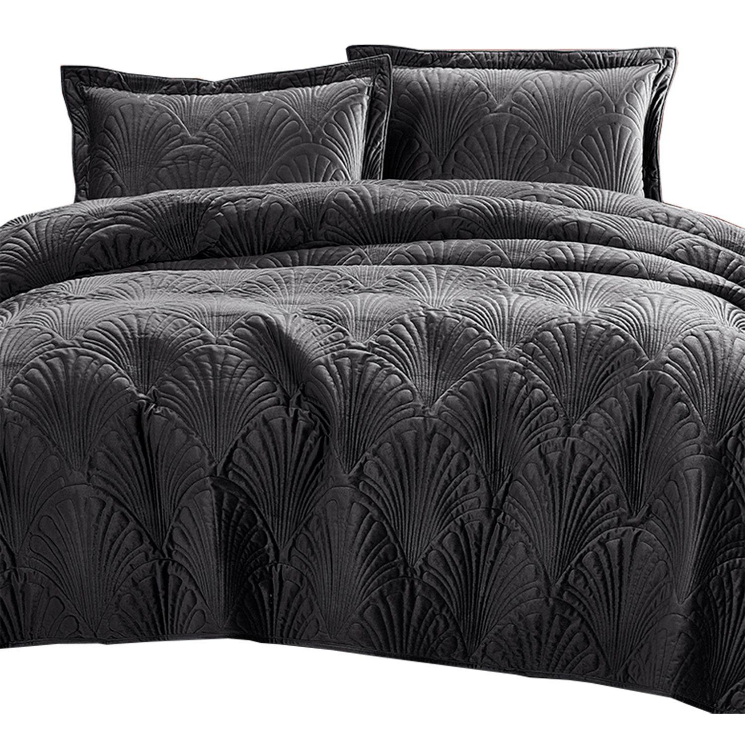 Quilt Liso Velvet Paris Grafito King-0
