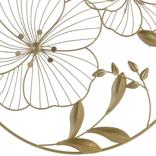 Placa Mural Decorativa Amapola Circular Gold-2