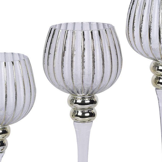Juego Portavelas Decorativo Ginebra Blanco 3 Pzs-2