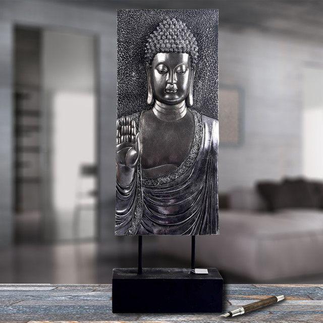 Buda Decorativo Placa Silver-3