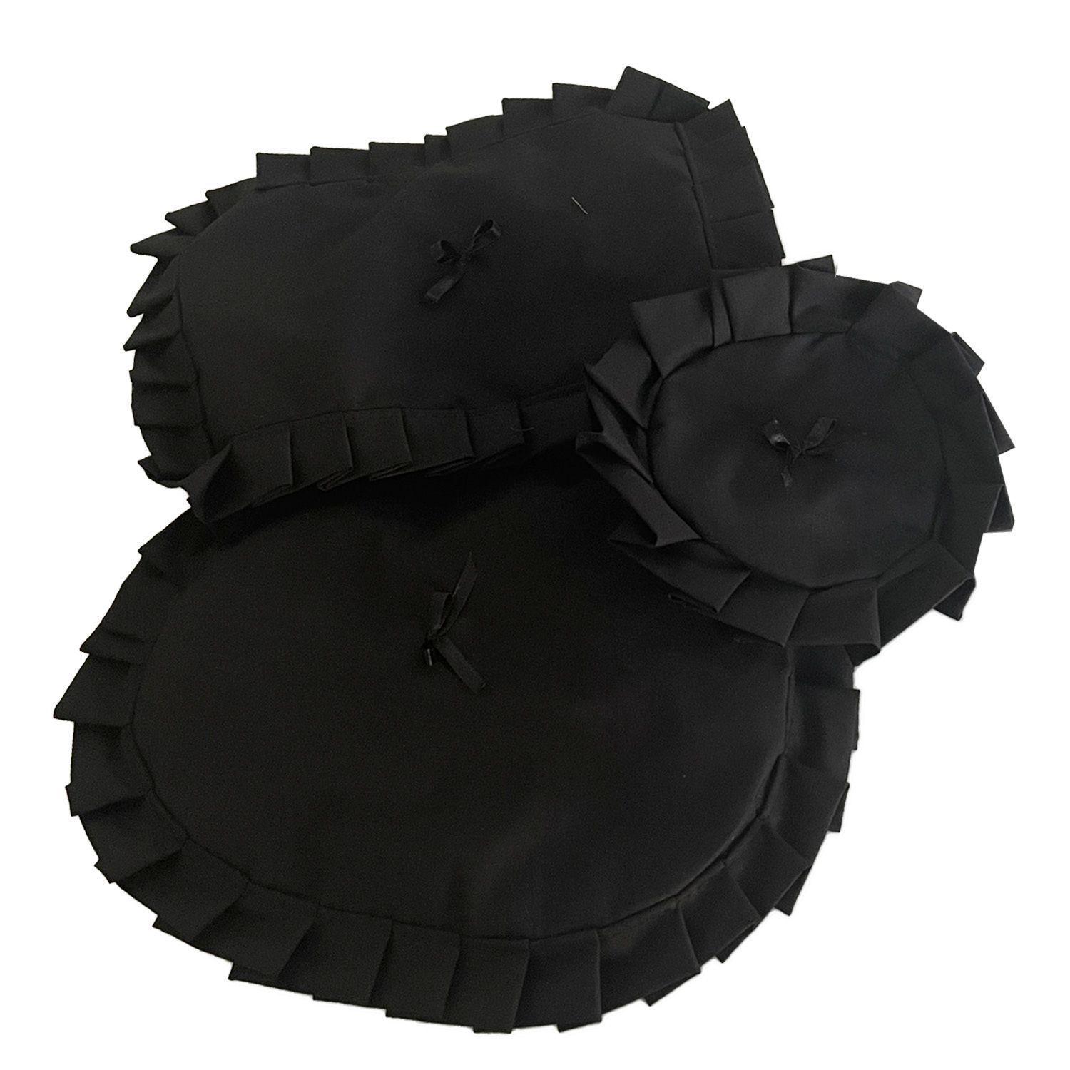 Juego Cortina Recogida para Baño Lisa Negro-2