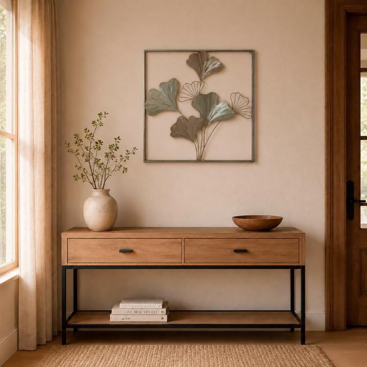 Placa Mural Marco Decorativa Gingko Gold-0
