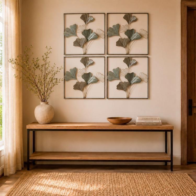 Placa Mural Marco Decorativa Gingko Gold-3
