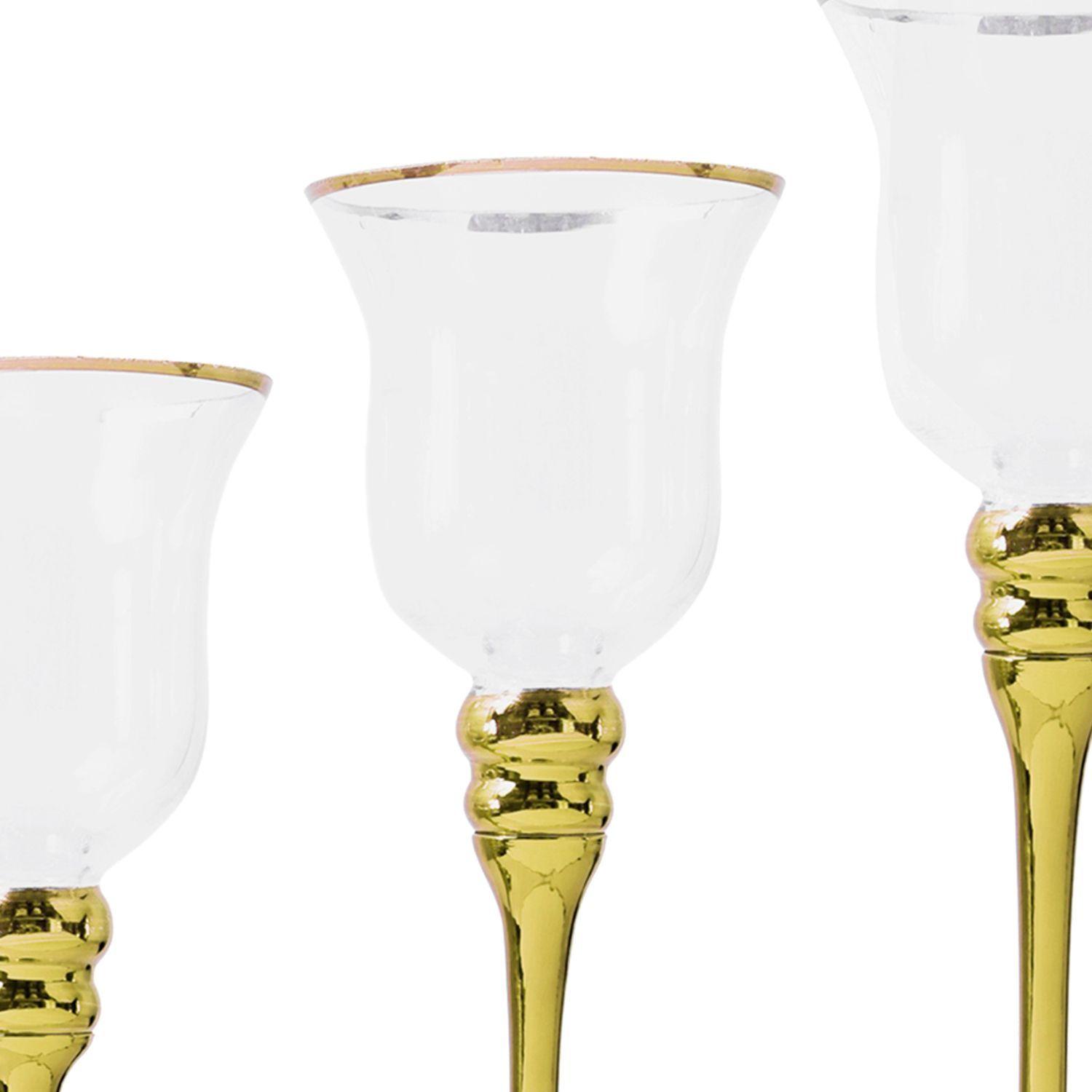 Juego Portavelas Decorativo Sienna Gold 3 Piezas-2