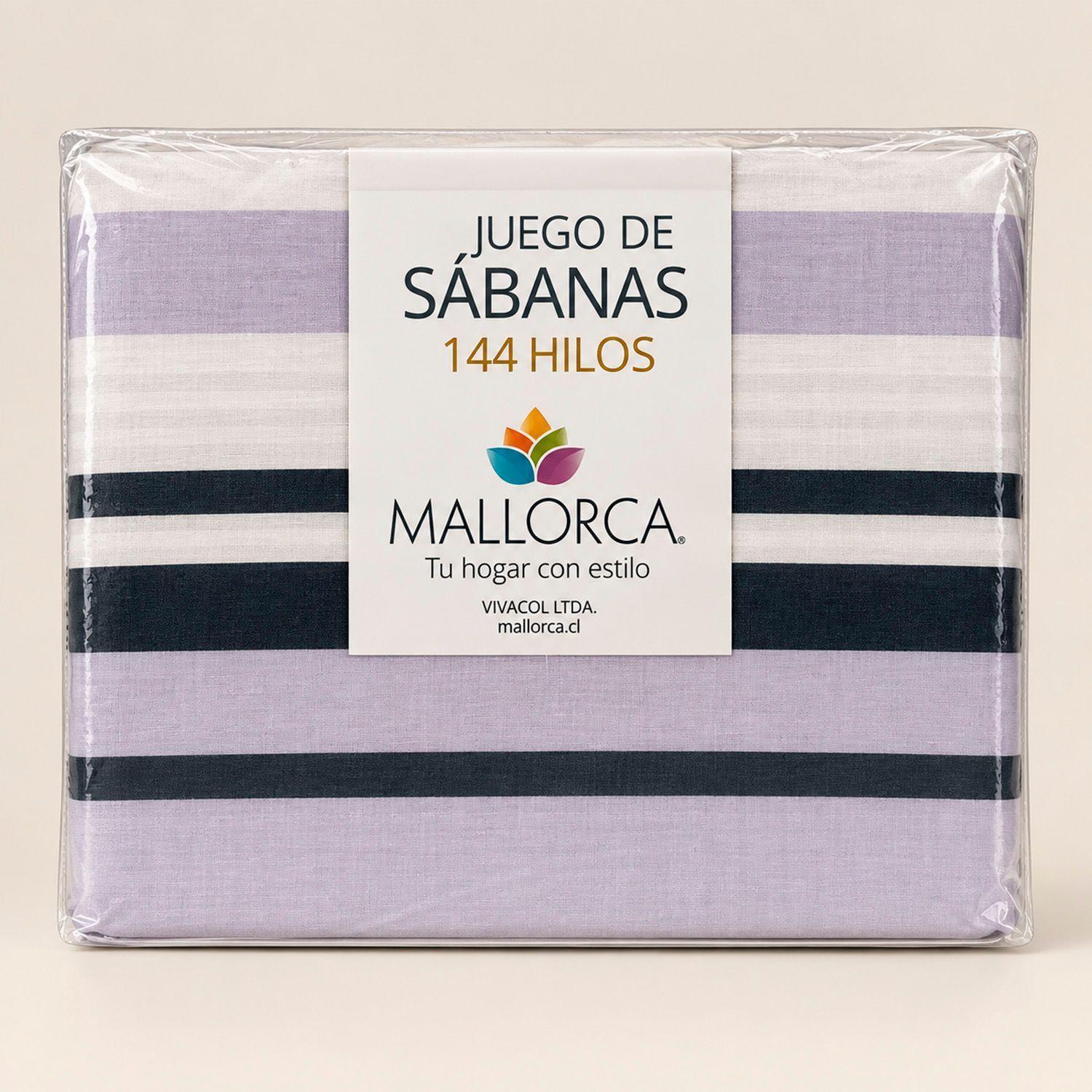 Juego Sábana 144 Hilos 2 Plazas Verona Lila-1