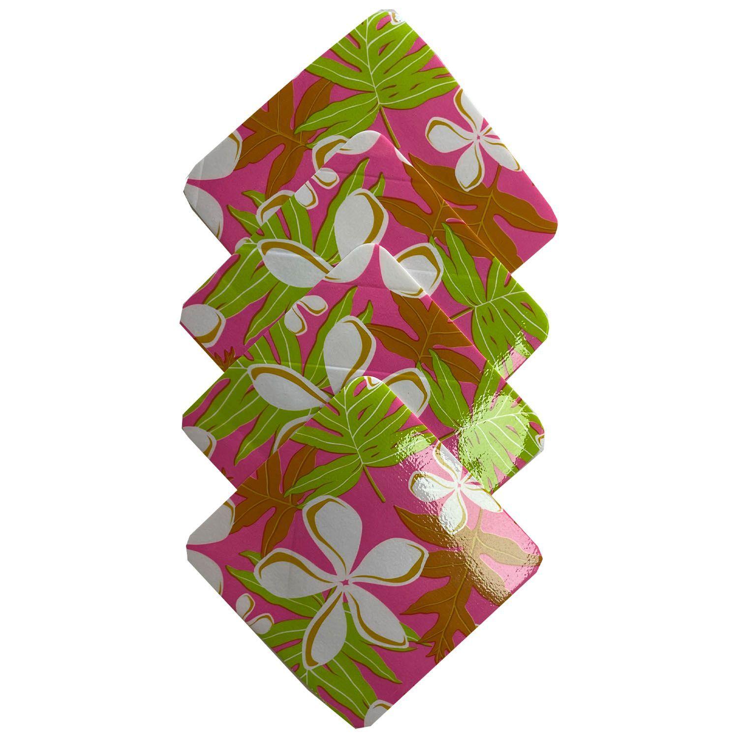 Set 4 Individuales Más 4 Posavasos Floral 8 Piezas-2