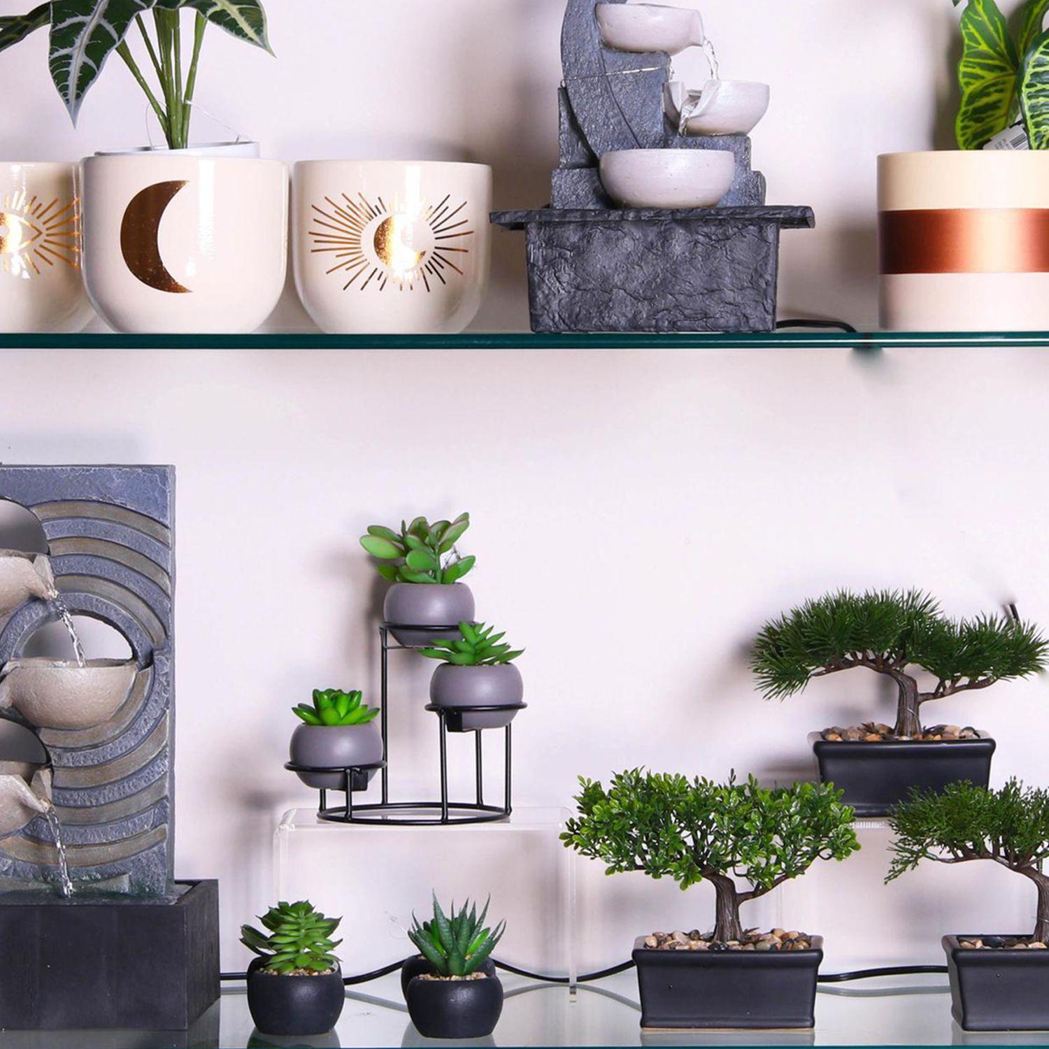 Suculentas Decorativas Bolas Tripode Gris-3