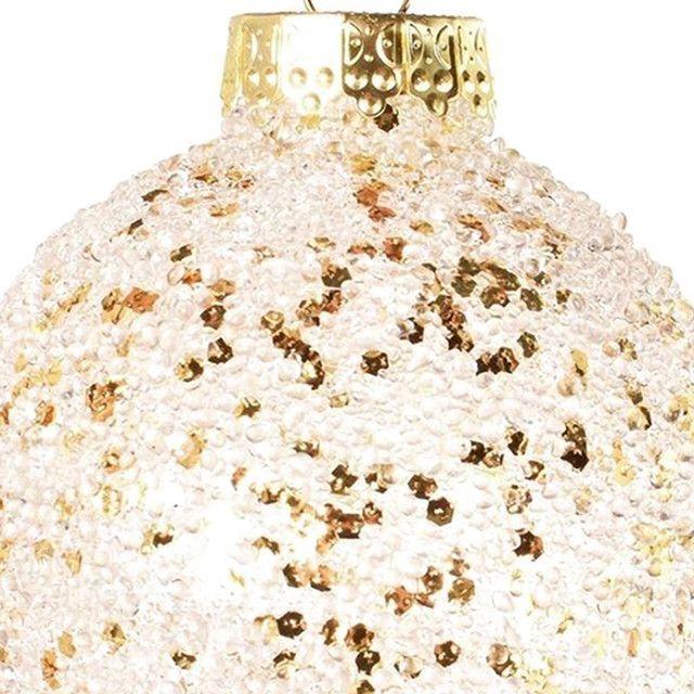 Set 4 Bolas Navideñas Semi Gold 10 Cms.-2