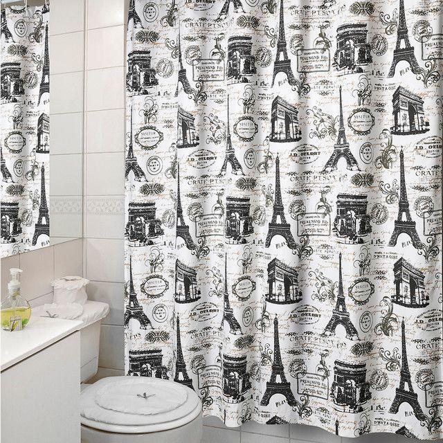 Cortina de Baño Diseño Postales sin Forro-2